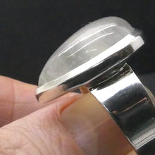 Load image into Gallery viewer, Rainbow Moonstone Ring | Teardrop Cabochon | Blue Flash | 925 Sterling Silver | Bezel Set | US Size 8.5 | AUS Size Q1/2 | Crystal Heart Melbourne est 1986