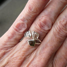 Load image into Gallery viewer, Moldavite Ring, Campo de Cielo Meteorite, Herkimer Diamond | Natural Green Obsidian | Cosmic Connection | Heart Transformation | Crystal Heart Melbourne Australia est 1986