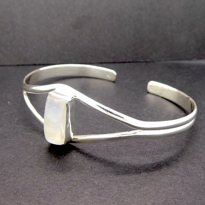 Rainbow Moonstone Cuff Bracelet, 925 Sterling Silver, r1