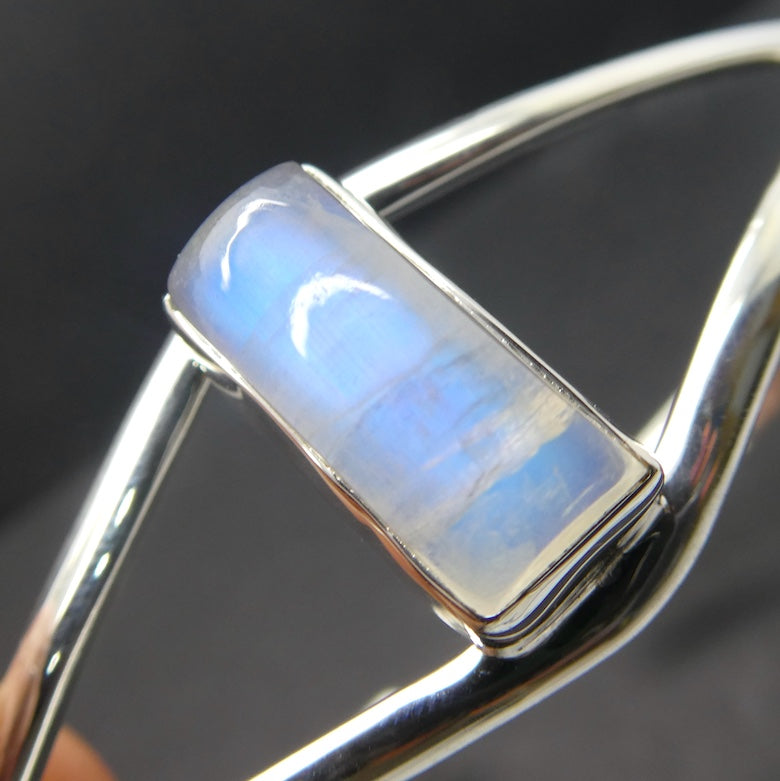 Rainbow Moonstone Cuff Bracelet, 925 Sterling Silver, r1