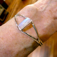 Load image into Gallery viewer, Rainbow Moonstone Cuff Bracelet, 925 Sterling Silver, r1