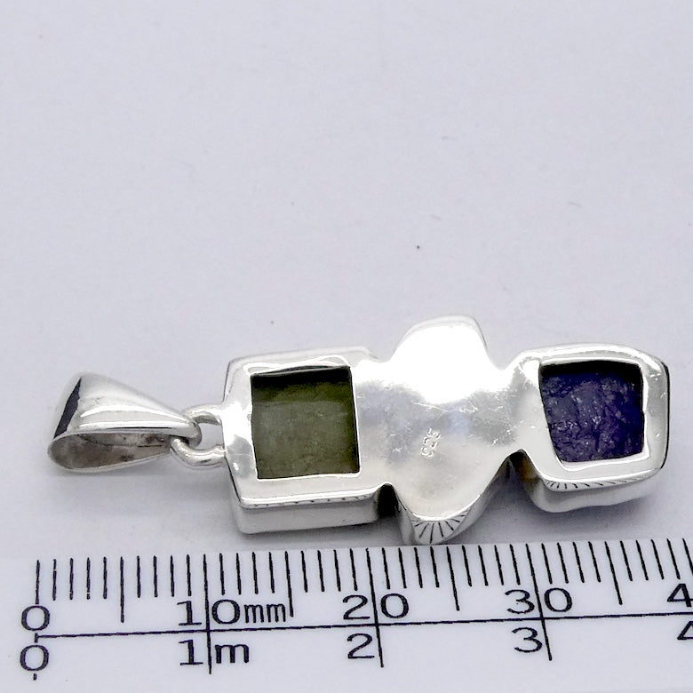Tanzanite Pendant with Opal and Kyanite, 925 Silver