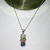 Tanzanite Raw Pendant  with Green Kyanite and Ethiopian Opal | 925 Sterling Silver | Achieve and communicate your spiritual potential  | Genuine Gems from Crystal Heart Melbourne since 1986