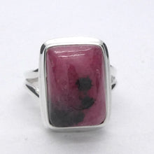 Load image into Gallery viewer, Rhodonite Ring | Deep Pink with Black Veins | Oblong Cabochon | US Size 6 | AUS L1/2 | 925 Sterling Silver | Emotionally healing &amp; grounding | Crystal Heart Melbourne Australia est 1986