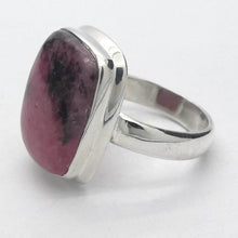 Load image into Gallery viewer, Rhodonite Ring | Deep Pink with Black Veins | Oblong Cabochon | US Size 6.5 | AUS M1/2 | 925 Sterling Silver | Emotionally healing &amp; grounding | Crystal Heart Melbourne Australia est 1986