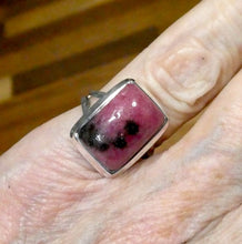 Load image into Gallery viewer, Rhodonite Ring | Deep Pink with Black Veins | Oblong Cabochon | US Size 6 | AUS L1/2 | 925 Sterling Silver | Emotionally healing &amp; grounding | Crystal Heart Melbourne Australia est 1986