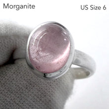Load image into Gallery viewer, Morganite Ring | Oval  Cabochon | 925 Sterling Silver | Pink Beryl | US Size 6 | AUS L1/2 | Divine Love | Libra Stone | Crystal Heart Melbourne est 1986