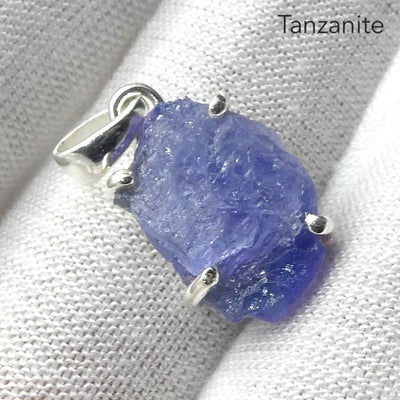 Tanzanite Pendant | Raw uncut Nugget | 925 Sterling Silver | Violet blue | Achieve your spiritual potential  | Genuine Gems at Crystal Heart Melbourne est 1986