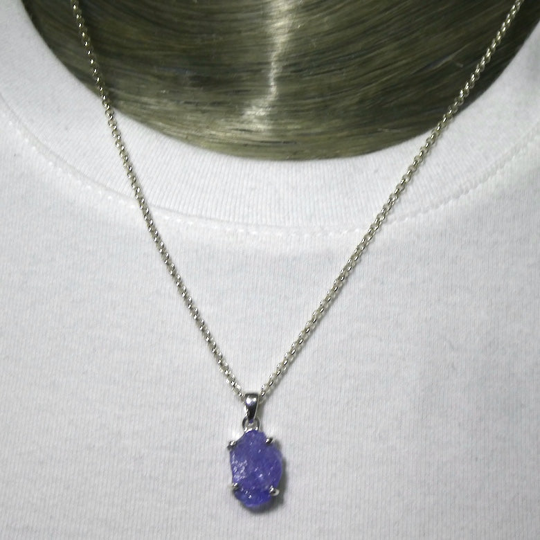 Tanzanite Pendant | Raw uncut Nugget | 925 Sterling Silver | Violet blue | Achieve your spiritual potential  | Genuine Gems at Crystal Heart Melbourne est 1986