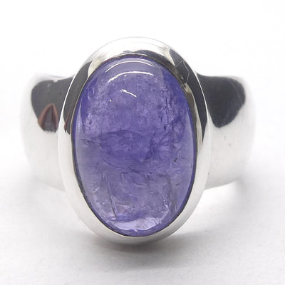 Tanzanite Ring | Large Oval Cabochon | Violet Blue | Fine 925 Sterling Silver | US Ring Size 7.5 | AUS Size Q1/2 | Achieve your spiritual potential  | Genuine Gems, Crystal Heart est 1986