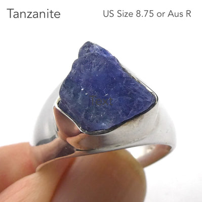 Tanzanite Ring | Raw uncut Nugget | 925 Sterling Silver | Violet blue | Spiritual Evolution | US Size 8.75 | AUS Size R | Genuine Gems at Crystal Heart Melbourne est 1986