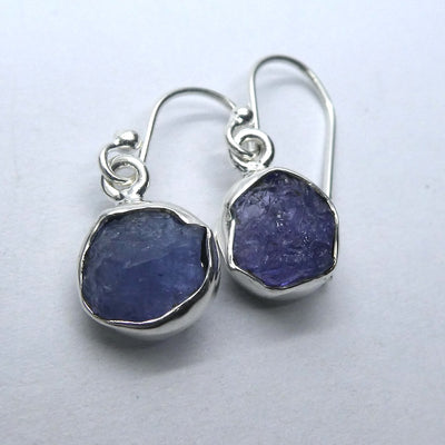 Tanzanite Earring | Raw uncut Nuggets | 925 Sterling Silver | Purple blue | Reach the Peak of Spiritual Evolution | Genuine Gems at Crystal Heart Melbourne est 1986