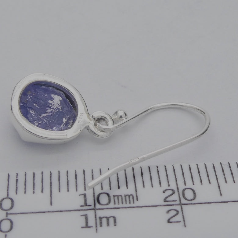 Tanzanite Earring | Raw uncut Nuggets | 925 Sterling Silver | Purple blue | Reach the Peak of Spiritual Evolution | Genuine Gems at Crystal Heart Melbourne est 1986