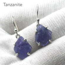 Load image into Gallery viewer, Tanzanite Earring | Raw uncut Nuggets | 925 Sterling Silver | Purple blue | Reach the Peak of Spiritual Evolution | Genuine Gems at Crystal Heart Melbourne est 1986