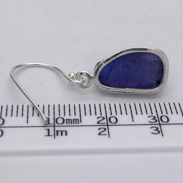 Tanzanite Earring | Raw uncut Nuggets | 925 Sterling Silver | Purple blue | Reach the Peak of Spiritual Evolution | Genuine Gems at Crystal Heart Melbourne est 1986