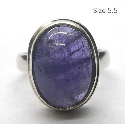 Tanzanite Ring, Oval Cabochon, 925 Sterling Silver, Size 5.5,6,6.5