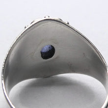 Load image into Gallery viewer, Tanzanite Ring, Oval Cabochon, Ethnic 925 Sterling Silver