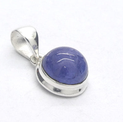 Tanzanite Pendant | Dainty Round Cabachon | 925 Sterling Silver | Violet blue | Achieve your spiritual potential  | Genuine Gems at Crystal Heart Melbourne est 1986
