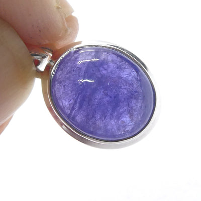 Tanzanite Pendant | Dainty Oval Cabachon | 925 Sterling Silver | Violet blue | Achieve your spiritual potential  | Genuine Gems at Crystal Heart Melbourne est 1986
