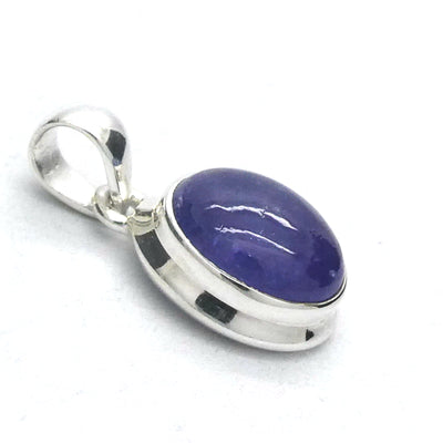 Tanzanite Pendant | Dainty Oval Cabachon | 925 Sterling Silver | Violet blue | Achieve your spiritual potential  | Genuine Gems at Crystal Heart Melbourne est 1986