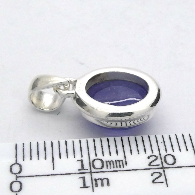 Tanzanite Pendant | Dainty Oval Cabachon | 925 Sterling Silver | Violet blue | Achieve your spiritual potential  | Genuine Gems at Crystal Heart Melbourne est 1986