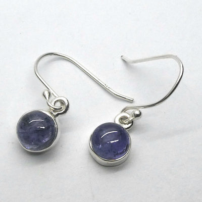 Tanzanite Earring | Dainty Round Cabs | 925 Sterling Silver | Purple blue | Reach the Peak of Spiritual Evolution | Genuine Gems at Crystal Heart Melbourne est 1986
