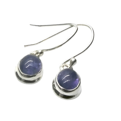 Tanzanite Earring | Dainty oval Cabs | 925 Sterling Silver | Purple blue | Reach the Peak of Spiritual Evolution | Genuine Gems at Crystal Heart Melbourne est 1986