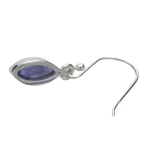 Load image into Gallery viewer, Tanzanite Earring | Dainty Marquis Cabs | 925 Sterling Silver | Purple blue | Reach the Peak of Spiritual Evolution | Genuine Gems at Crystal Heart Melbourne est 1986