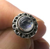 Tanzanite Stud Earring | Round Cab | Wide Ornate Border | 925 Sterling Silver | Purple blue | Reach the Peak of Spiritual Evolution | Genuine Gems at Crystal Heart Melbourne est 1986