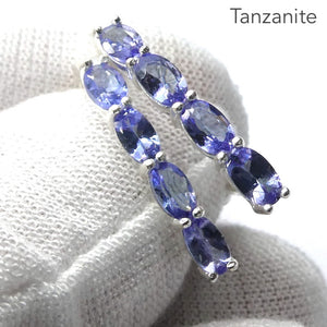 Tanzanite Gemstone  Earrings | 4 Faceted ovals AAA Grade | Natural Stone | Oval Hoops with Secure Fastening | Achieve your spiritual potential  | Genuine Gems from Crystal Heart Melbourne since 1986