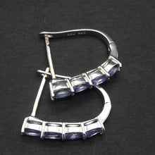 Load image into Gallery viewer, Tanzanite Gemstone  Earrings | 4 Faceted ovals AAA Grade | Natural Stone | Oval Hoops with Secure Fastening | Achieve your spiritual potential  | Genuine Gems from Crystal Heart Melbourne since 1986