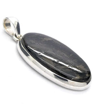 Load image into Gallery viewer, Nuummite Pendant | 925 Sterling Silver | Oval Cabochon | Black with Golden Flecks | Soul Retrieval | Clear emotional entanglements | Genuine Gemstones from Crystal Heart Melbourne Australia since 1986 | nuumite | nummite