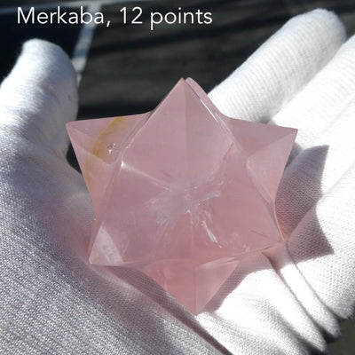 Merkaba |  Rose Quartz | 12 points | Heart Connection | Ascension so Higher Dimensions | Genuine Gems from Crystal Heart Melbourne Australia since 1986
