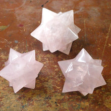Load image into Gallery viewer, Merkaba |  Rose Quartz | 12 points | Heart Connection | Ascension so Higher Dimensions | Genuine Gems from Crystal Heart Melbourne Australia since 1986