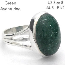 Load image into Gallery viewer, Green Aventurine Ring | 925 Sterling Silver | US Size 8 | AUS Size P1/2 | All Round Healer | Plexus &amp; Physical Heart | Genuine Gems Crystal Heart Melbourne Australia  1986