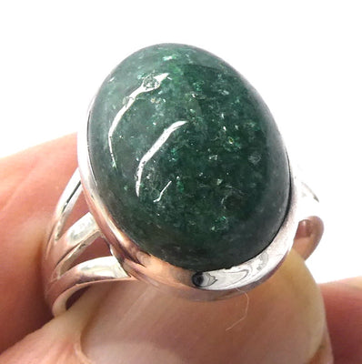 Green Aventurine Ring | 925 Sterling Silver | US Size 8 | AUS Size P1/2 | All Round Healer | Plexus & Physical Heart | Genuine Gems Crystal Heart Melbourne Australia  1986