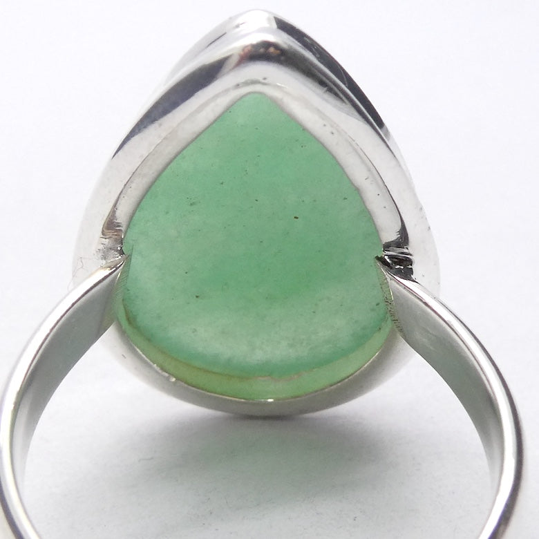 Green Aventurine Ring | 925 Sterling Silver | US Size 7.5 | AUS Size O1/2 | All Round Healer | Plexus & Physical Heart | Genuine Gems Crystal Heart Melbourne Australia  1986