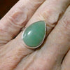 Green Aventurine Ring | 925 Sterling Silver | US Size 7.5 | AUS Size O1/2 | All Round Healer | Plexus & Physical Heart | Genuine Gems Crystal Heart Melbourne Australia  1986