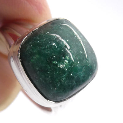 Green Aventurine Ring | 925 Sterling Silver | US Size 6.5 | AUS Size M1/2 | All Round Healer | Plexus & Physical Heart | Genuine Gems Crystal Heart Melbourne Australia  1986