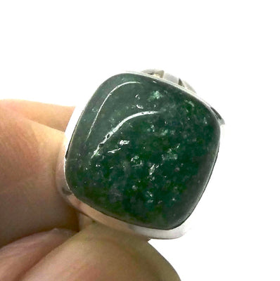 Green Aventurine Ring | 925 Sterling Silver | US Size 9 | AUS Size R1/2 | All Round Healer | Plexus & Physical Heart | Genuine Gems Crystal Heart Melbourne Australia  1986