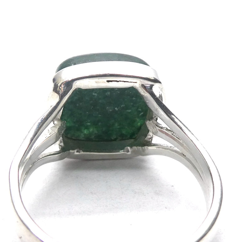 Green Aventurine Ring | 925 Sterling Silver | US Size 9 | AUS Size R1/2 | All Round Healer | Plexus & Physical Heart | Genuine Gems Crystal Heart Melbourne Australia  1986
