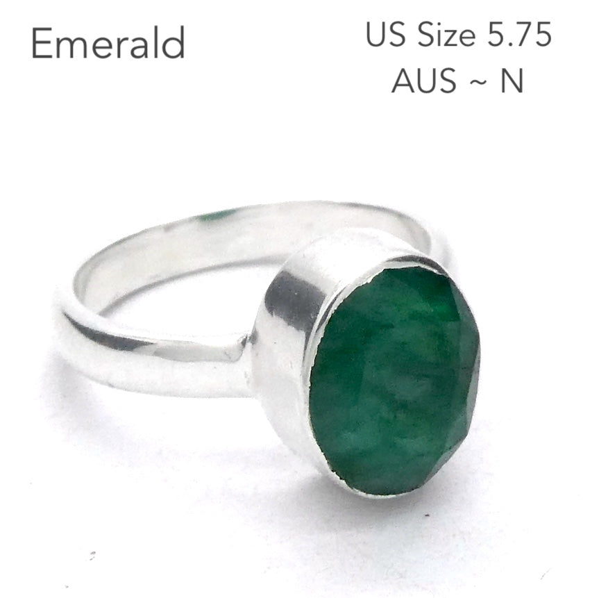 Matrix Emerald Ring | 925 Sterling Silver | Wisdom of the Heart | US Ring Size 5.75 | AUS Ring Size N | Genuine gems Crystal Heart Melbourne Australia est 1986