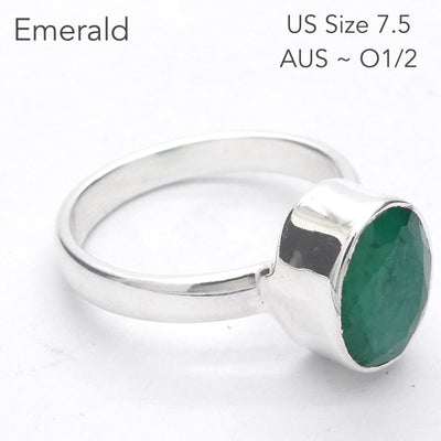 Matrix Emerald Ring | 925 Sterling Silver | Wisdom of the Heart | US Ring Size 7.5 | AUS Ring Size O1/2 | Genuine gems Crystal Heart Melbourne Australia est 1986