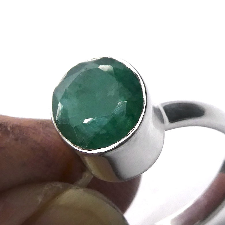 Matrix Emerald Ring | 925 Sterling Silver | Wisdom of the Heart | US Ring Size 7.5 | AUS Ring Size O1/2 | Genuine gems Crystal Heart Melbourne Australia est 1986
