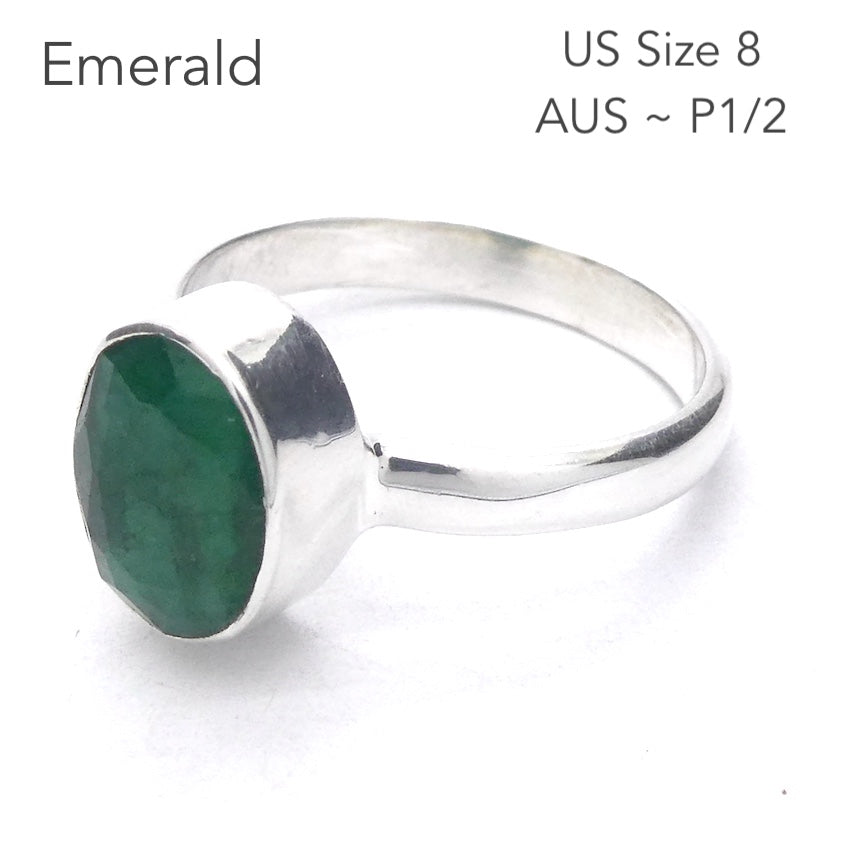 Matrix Emerald Ring | 925 Sterling Silver | Wisdom of the Heart | US Ring Size 8 | AUS Ring Size P1/2 | Genuine gems Crystal Heart Melbourne Australia est 1986