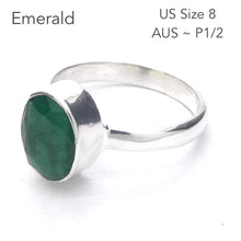 Load image into Gallery viewer, Matrix Emerald Ring | 925 Sterling Silver | Wisdom of the Heart | US Ring Size 8 | AUS Ring Size P1/2 | Genuine gems Crystal Heart Melbourne Australia est 1986