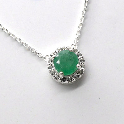 Dainty Genuine Emerald Necklace | 925 Sterling Silver | Creative Joy | Wisdom of the Heart | Genuine gems from Crystal Heart Melbourne Australia since 1986