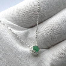 Load image into Gallery viewer, Dainty Genuine Emerald Necklace | 925 Sterling Silver | Creative Joy | Wisdom of the Heart | Genuine gems from Crystal Heart Melbourne Australia since 1986