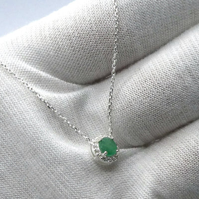 Dainty Genuine Emerald Necklace | 925 Sterling Silver | Creative Joy | Wisdom of the Heart | Genuine gems from Crystal Heart Melbourne Australia since 1986