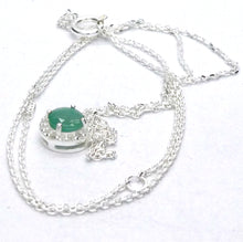 Load image into Gallery viewer, Dainty Genuine Emerald Necklace | 925 Sterling Silver | Creative Joy | Wisdom of the Heart | Genuine gems from Crystal Heart Melbourne Australia since 1986